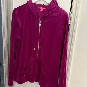 Lilly Pulitzer Fuchsia Velvet Hoodie